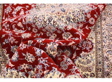 Perserteppich "Nain" 6la mit Seide 232x157 cm Rot
