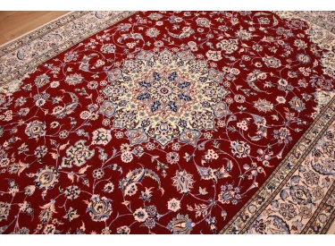 Persian carpet "Nain" 6la with Silk 232x157 cm Red