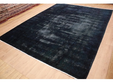 "Vintage" carpet modern used look overdyed Blue 398x304 cm