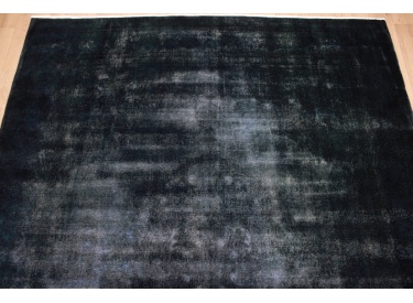 "Vintage" carpet modern used look overdyed Blue 398x304 cm