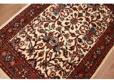 Persian carpet Bijar with Silk 90x58 cm Beige