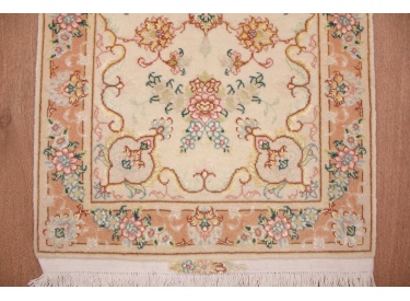 Persian carpet Tabriz Runner with Silk 151x51 cm Beige