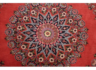 Round Persian carpet Kashan 94 cm Red very Rare