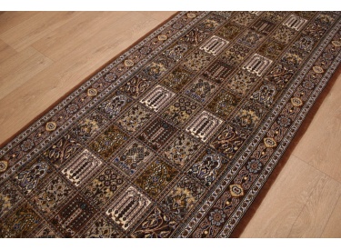 Persian carpet Runner Ghom Wool 208x83 cm Brown