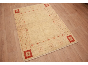 Persian carpet Gabbeh Loribaf wool 175x128 cm Beige