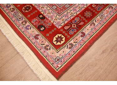 Persian carpet Nimbaf pure wool 128x87 cm Beige Red