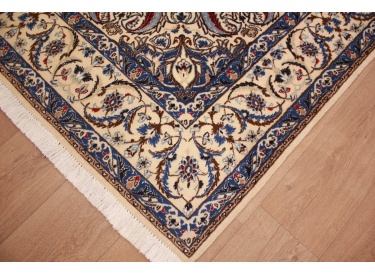 Persian carpet Nain 9la with silk 265x168 cm Beige