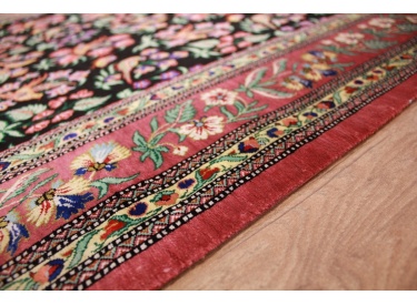 Persian carpet Qum pure Silk rug 152x100 cm Dark blue