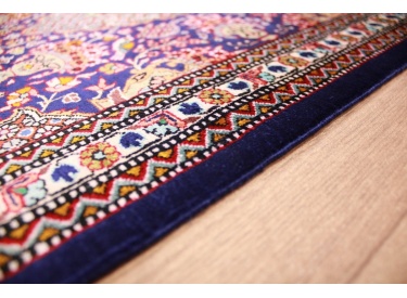 Persian carpet  Gom pure Silk rug 76x58 cm Blau