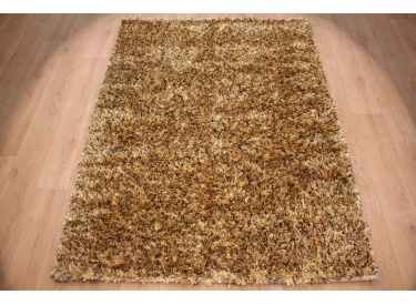 Oriental carpet Shaggy ca. 225x160 cm Black / Gold