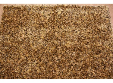 Oriental carpet Shaggy ca. 225x160 cm Black / Gold