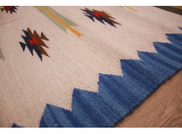 Oriental Kilim Wool 186x120 cm Blau modern
