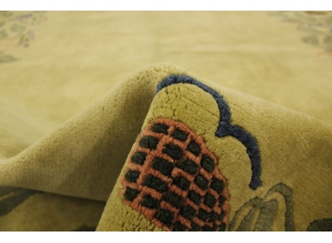 Hand-knotted Oriental carpet Nepal virgin wool 240x170 cm Green