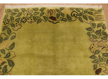 Hand-knotted Oriental carpet Nepal virgin wool 240x170 cm Green
