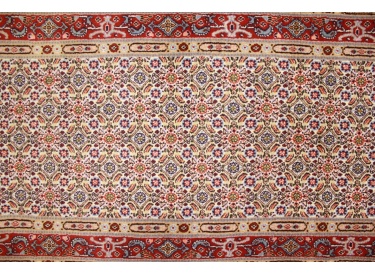 Persian carpet "Moud" virgin wool & Silk 195x79 cm Beige Runner