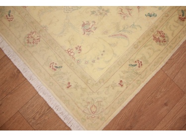 Persian carpet Tabriz Runner with Silk 227x86 cm Beige