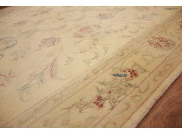 Persian carpet Tabriz Runner with Silk 227x86 cm Beige