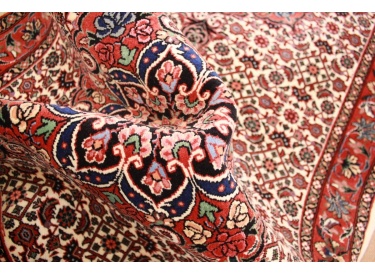 Persian carpet Bijar with silk 218x83 cm Beige