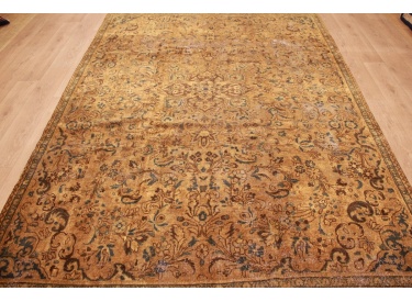 Modern carpet Vintage used look overdyed 322x235 cm Brown