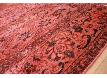 Vintage  carpet modern overdyed used look Red 402x278 cm