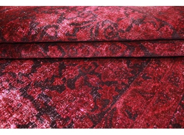 Vintage Teppich moderner Orientteppich Rot 310x100 cm