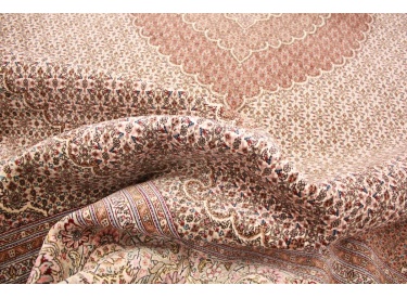 Persian carpet Tabriz wool and silk 411x298 cm Beige