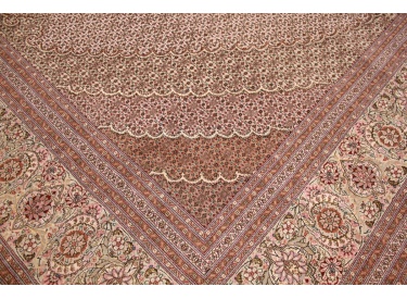 Persian carpet Tabriz wool and silk 411x298 cm Beige