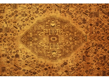 Vintage Teppich moderner Orientteppich Gelb  268x166 cm