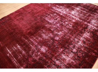 Vintage carpet modern used look overdyed Red 235x176 cm