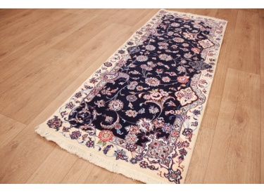 Fine Persian carpet Isfahan with silk 170x70 cm Runner