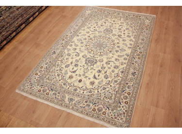 Persian carpet Nain 9la with Silk 303x195 cm Beige