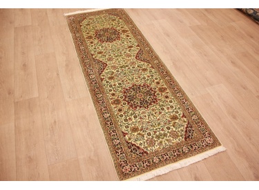 Kashmir Hand-knotted silk touch carpet  218x79 cm