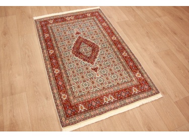 Persian carpet Moud with silk 143x92 cm Beige