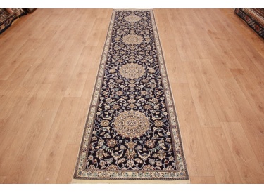 Persian carpet Nain 9la Runner with Silk 396x86 cm