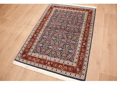 Persian carpet Moud with silk 144x99 cm Blue