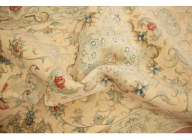 Persian carpet Tabriz virgin wool with silk 408x89 cm Runner