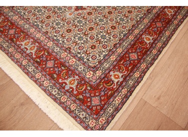 Perser Teppich Moud mit Seide 145x92 cm Beige