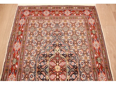 Perser Teppich Moud mit Seide 144x95 cm Beige