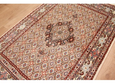 Perser Teppich Moud mit Seide 144x91 cm Beige