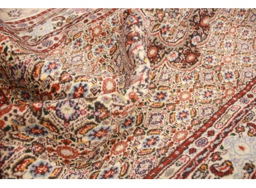 Perser Teppich Moud mit Seide 144x91 cm Beige
