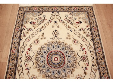 Persian carpet Nain 127x88 cm Oriental carpet Beige