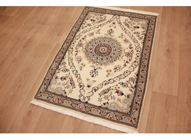 Persian carpet Nain 127x88 cm Oriental carpet Beige