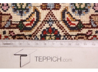 Perser Teppich Moud mit Seide 148x98 cm Beige