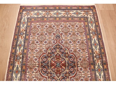 Perser Teppich Moud mit Seide 149x96 cm Beige
