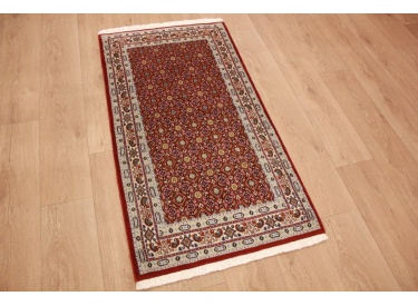 Persian carpet Moud virgin wool & Silk 136x73 cm Beige Runner