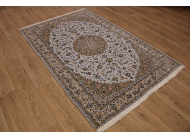 Persian carpet Kashan 219x143 cm Blue/Gray