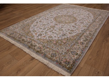 Persian carpet Kashan 219x143 cm Blue/Gray