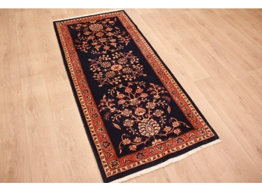 Persian carpet Sarough Runner Wool 194x87 cm Dark blue