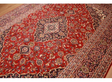 Persian carpet Kashan virgin wool 348x250 Red