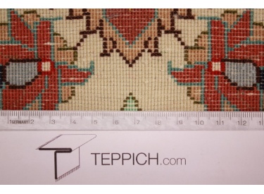 Perser Teppich  Täbriz mit Seide 112x71 cm Beige